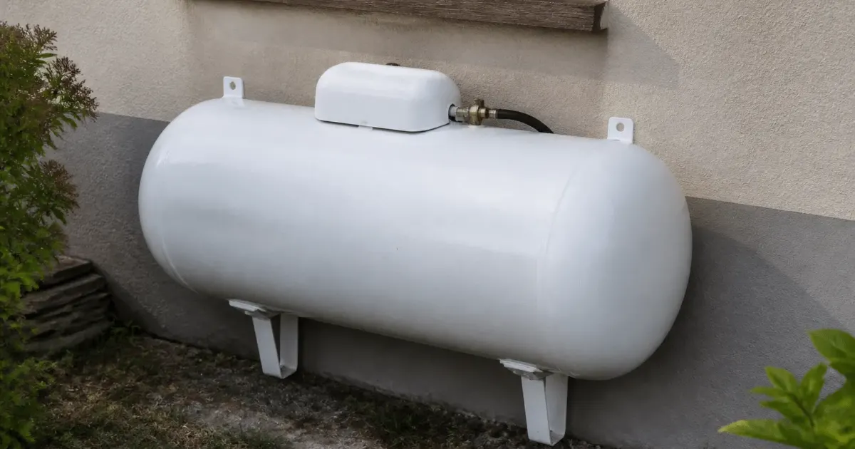 Reservoir metallique blanc fixe au mur pour quatre habitants
