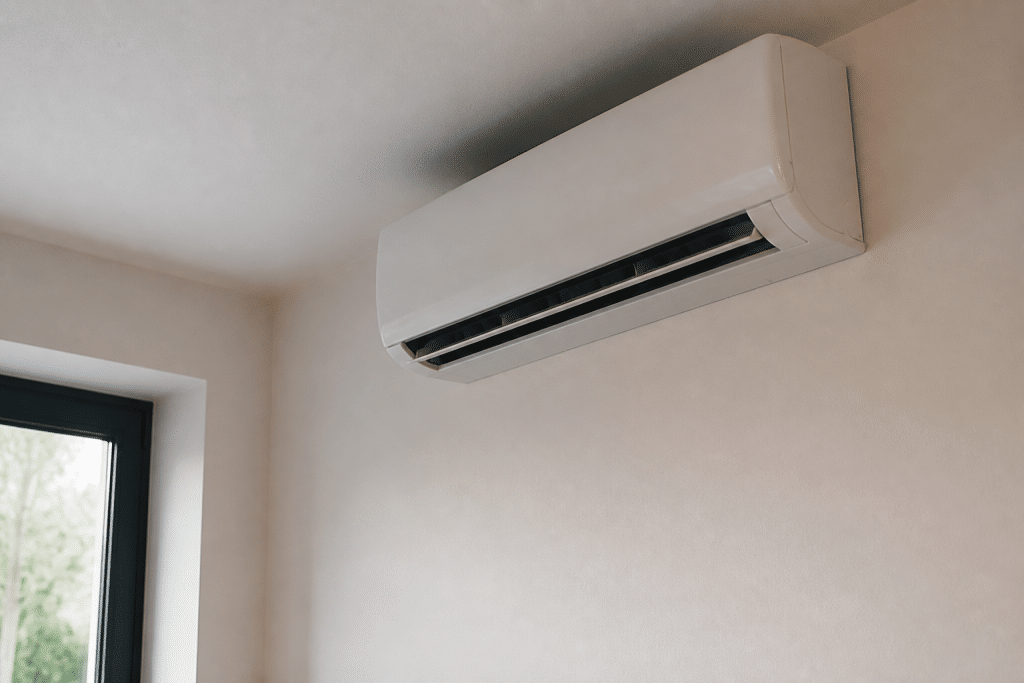 Unite murale climatisation diffusant air chaud froid interieur