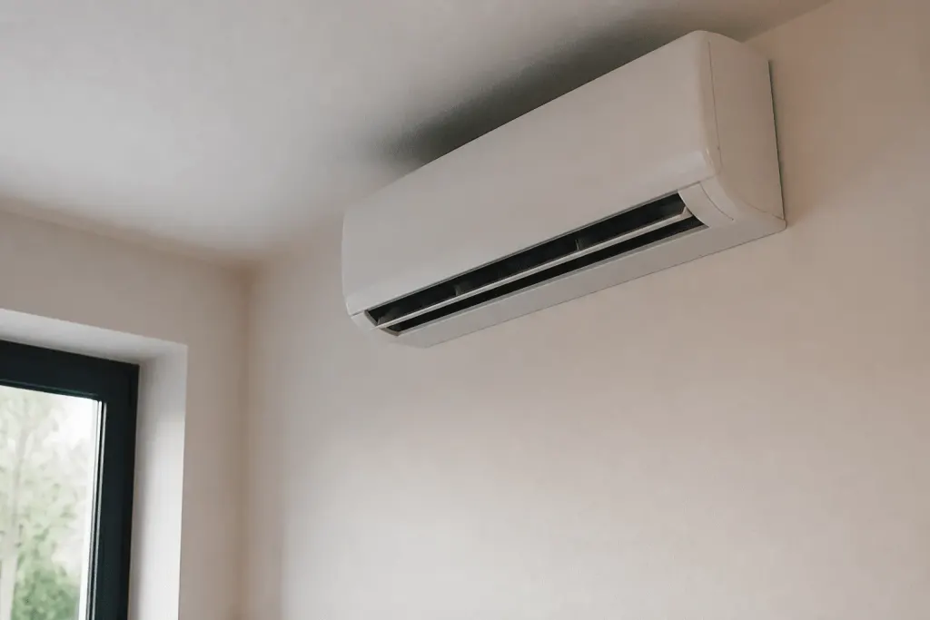 Unite murale climatisation diffusant air chaud froid interieur