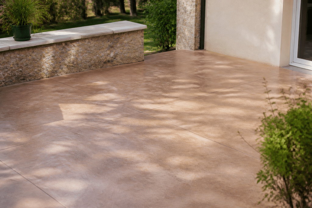Dalle beton coloree terrasse avec prix metre carre affiche