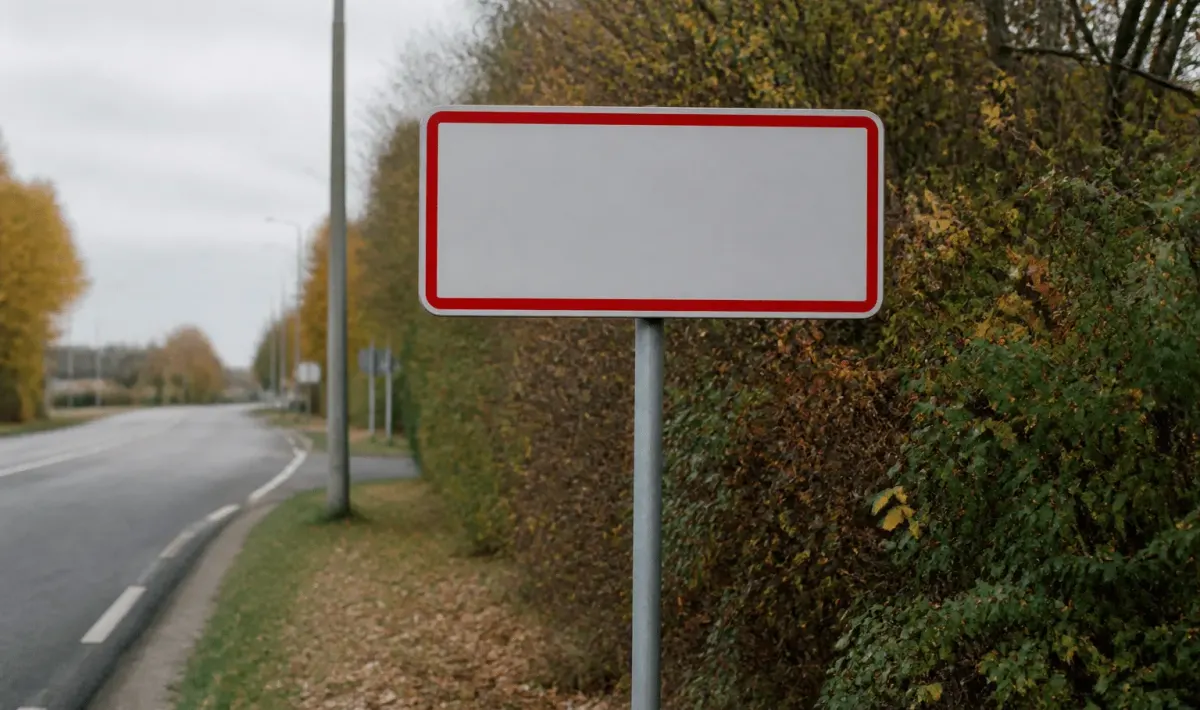 Panneau d'entrée ville affichant population totale habitants
