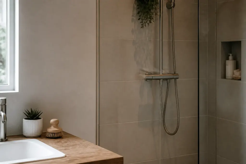 Panneau resistant eau projections carrelage salle bain humide