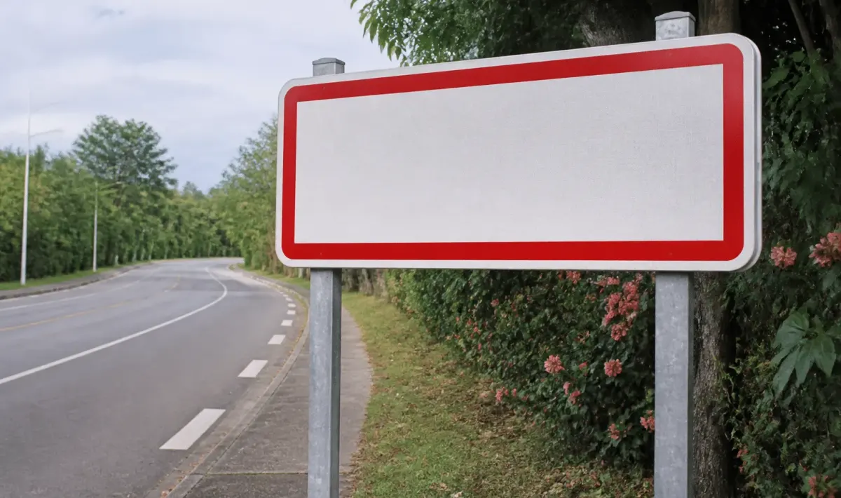 Panneau routier affichant population Baie-Mahault Guadeloupe