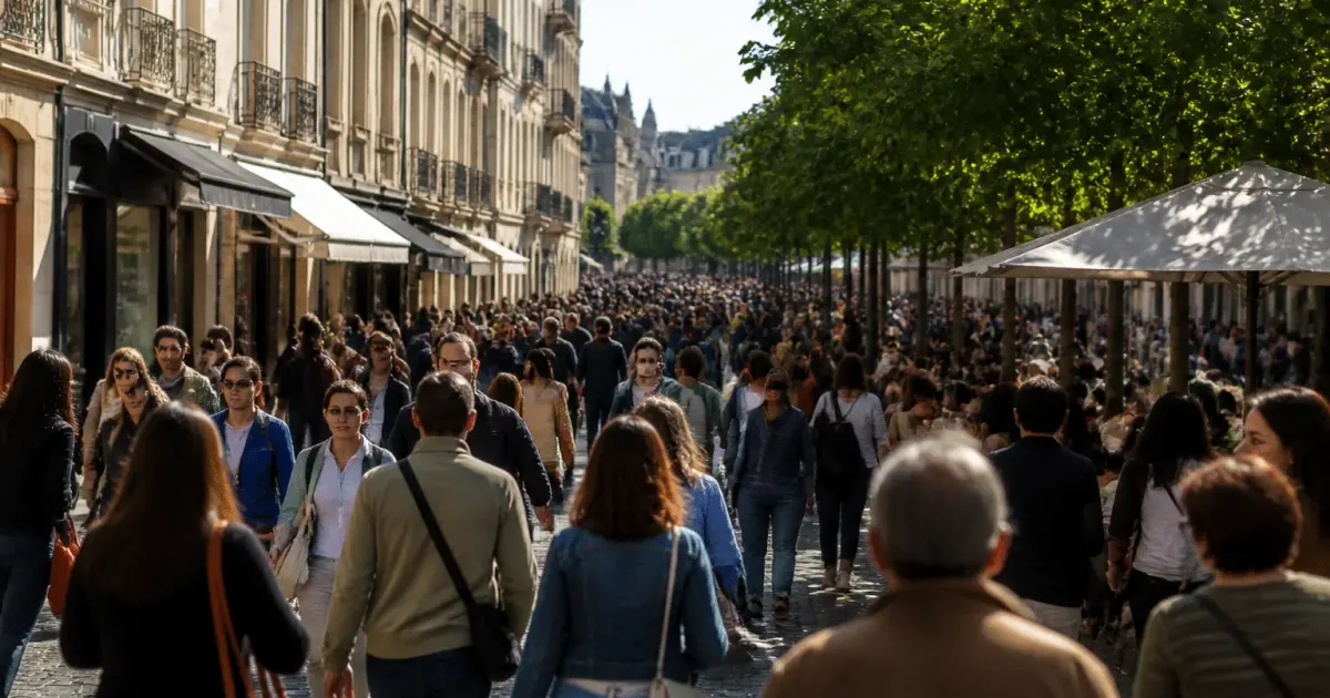 Graphique statistique montrant population croissante ville francaise